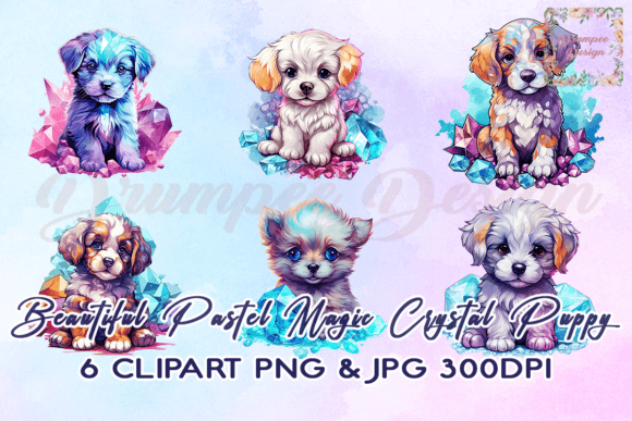 Download Pastel Magic Crystal Puppy Clipart - Crystal Collection