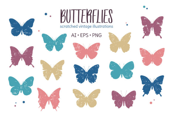 Download Butterflies Scratched Illustrations - Scratched Collection