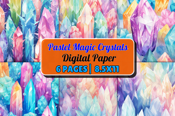 Download Pastel Magic Crystals Digital Paper - Crystal Collection