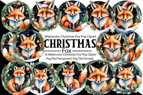 Download Watercolor Christmas Fox Bundle - Premium Resources