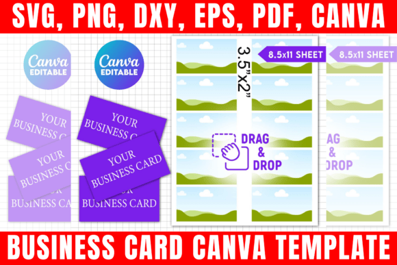 Download Business Card Canva Template SVG - Premium Bundle