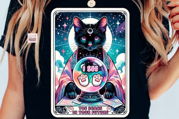 Download Black Cat Tarot Card PNG Crystal Ball - Crystal Collection